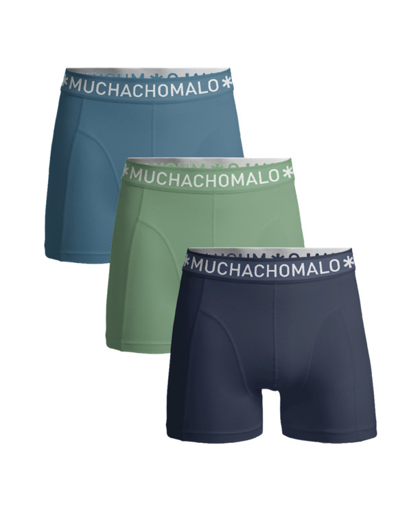 Heren 3-Pack Boxershorts Effen Blue/Green/Blue