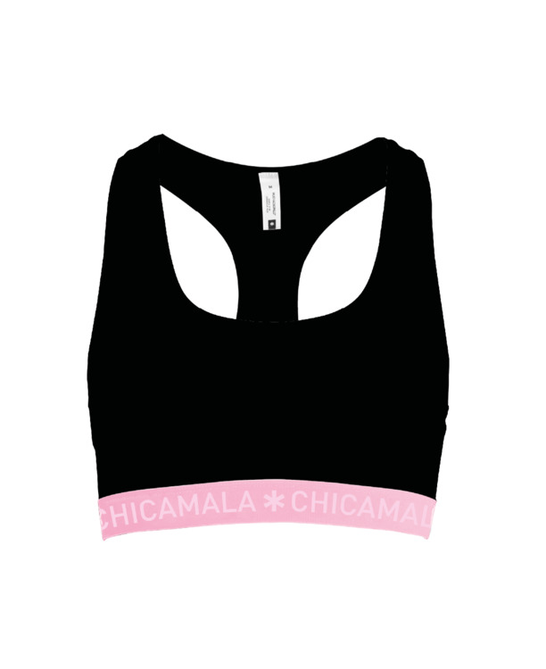 Dames 1-pack racer back effen Black
