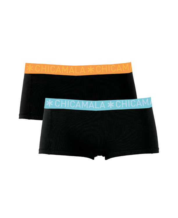 Dames 2-pack Boxershort Solid Black/Black