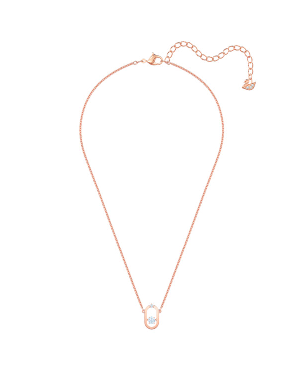 Una Sparkling Dc Necklace Rose Gold shiny White