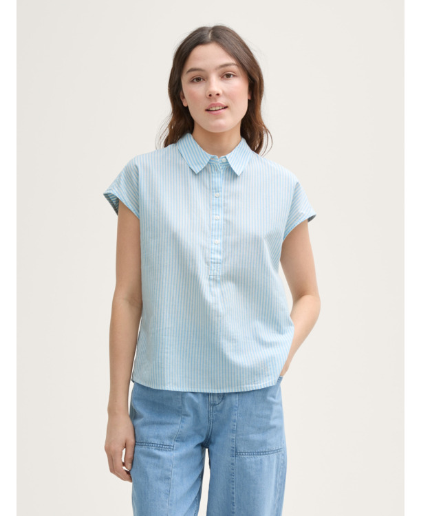 Henley shirt met streeppatroon