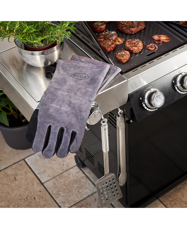 Barbecuehandschoenen  100% Leer hittebestendig tot 100 C