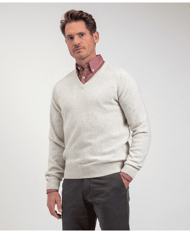 Lambswool V- neck Sweater