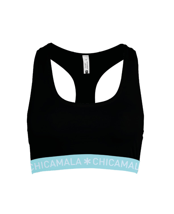 Dames 1-pack racer back effen Black