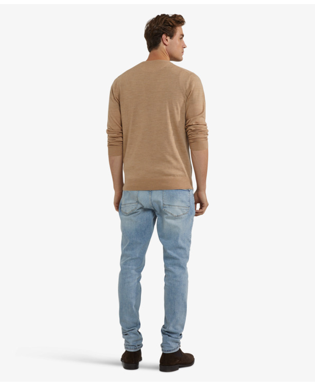 Fine Merino C-Neck Sweater 100% Extra Fine Merinowol Heren