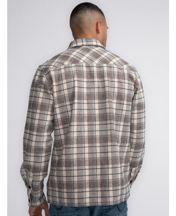 Men Shirt Long Sleeve Check