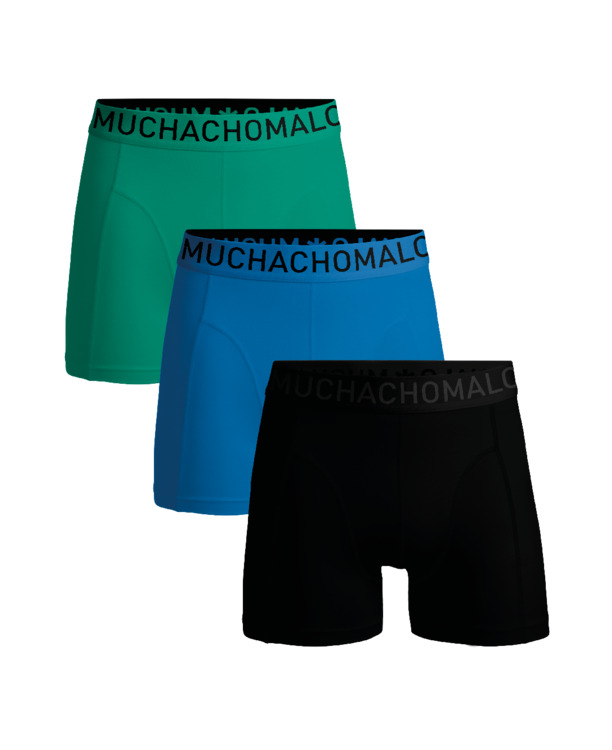 Heren 3-pack Boxershorts Microvezel Effen Black/Blue/Green