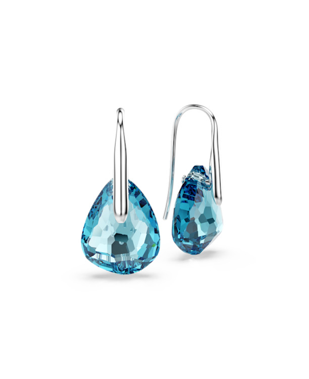 Galet Pierced Earrings OU Rhodium shiny Indicolite