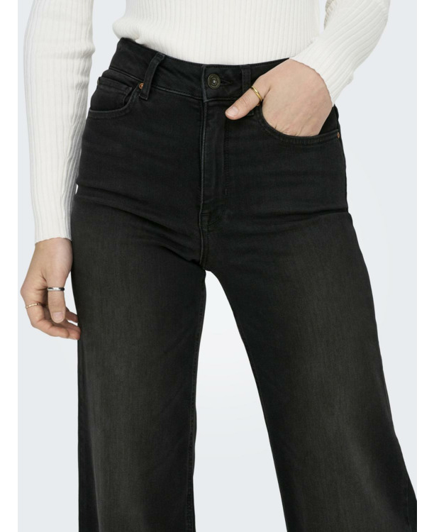 Wide Leg Fit Jeans met hoge taille en brede pasvorm en achterzakken