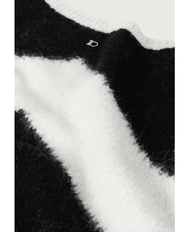 10DAYS Dames zachte v hals gestreepte gebreide trui alpaca