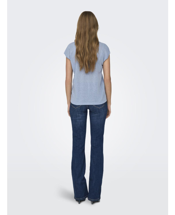 onlSILVERY S/S V NECK LUREX TOP JRS