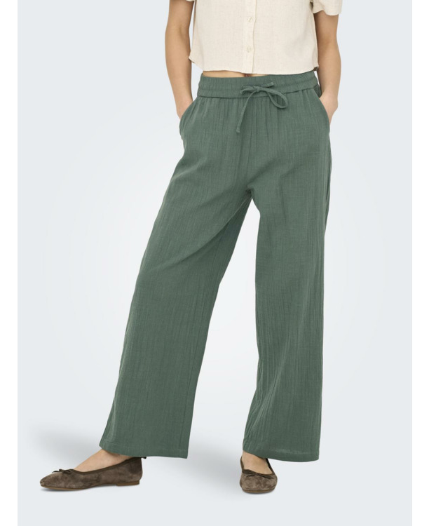 Regular Fit Basic elastische taillebroek met zijzakken