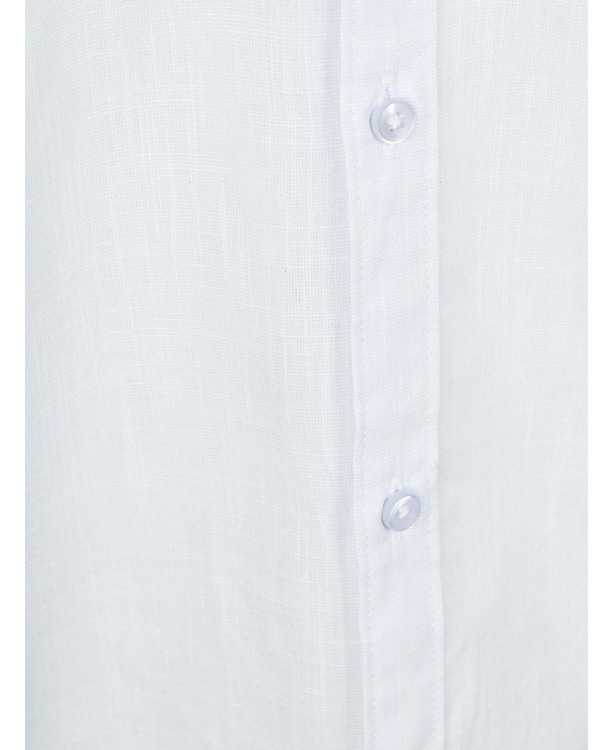 Suitable Korte Mouwen Overhemd Cotton Slub Lichtblauw