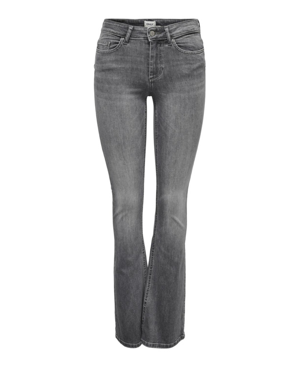 Flared Fit Jeans met hoge taille met wijd uitlopende pasvorm en ritssluiting