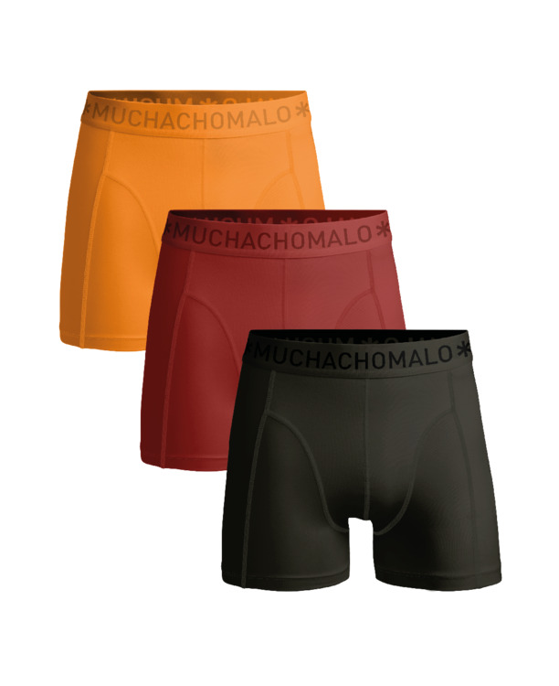 Heren 3-Pack Boxershorts Effen Brown/Yellow