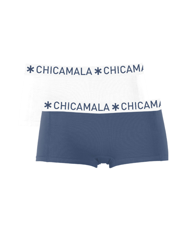 Meisjes 2-pack Boxershorts Effen Blue/White