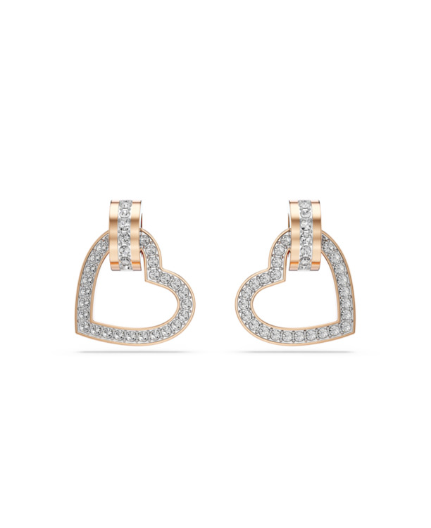 Lovely Pierced Earrings Drop Rose Gold shiny Crystal
