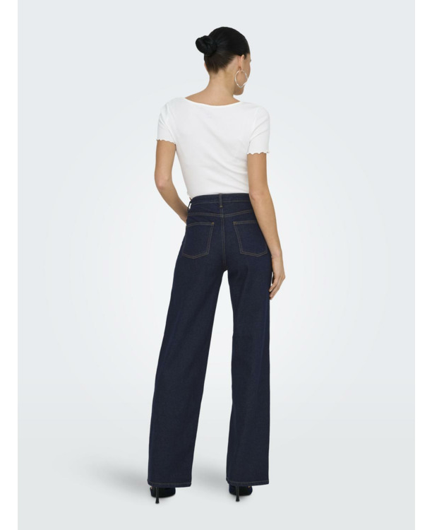 Wide Leg Fit Jeans met wijde pasvorm met zakken aan de voorkant en hoge taille