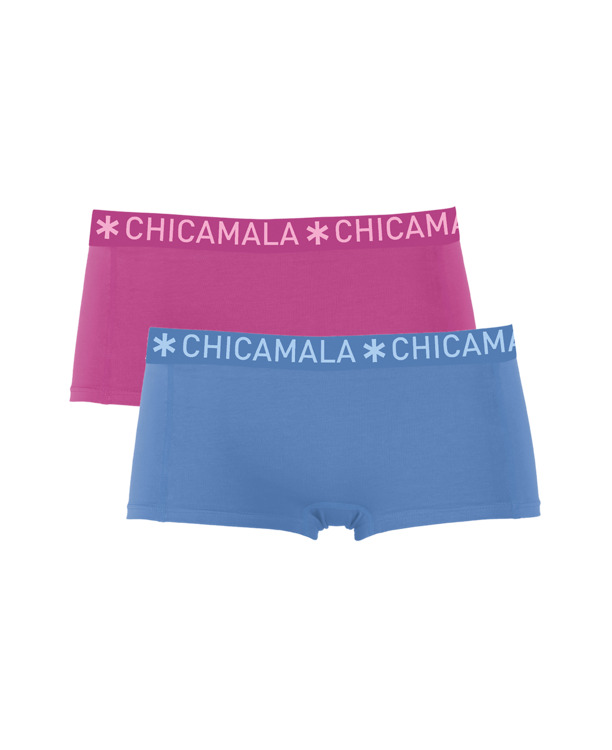 Dames 2-pack Boxershorts Effen Blue/Purple