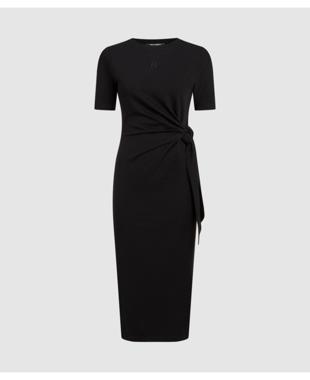 JERSEY TIE MIDI DRESS