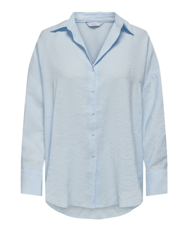 Oversize Fit Shirt Collar Long Sleeves (L/S) Oversized fit overhemd met knoopsluiting en langer op de rug