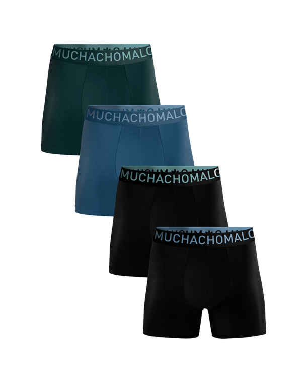 Heren 4-Pack Bamboe Boxershorts Effen Black