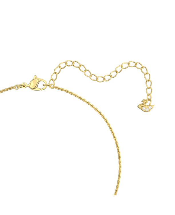 Hyperbola Spin Necklace Gold shiny White Crystal