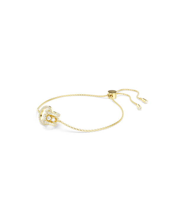 Hyperbola Spin Soft Bracelet Round Gold shiny White Crystal