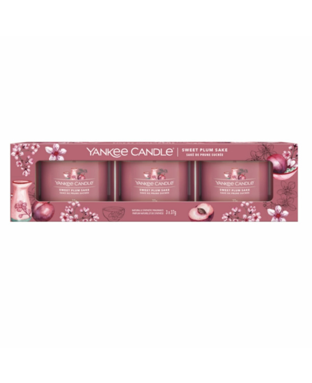 Yankee Candle Sweet Plum Sake Filled Votives 3-pack