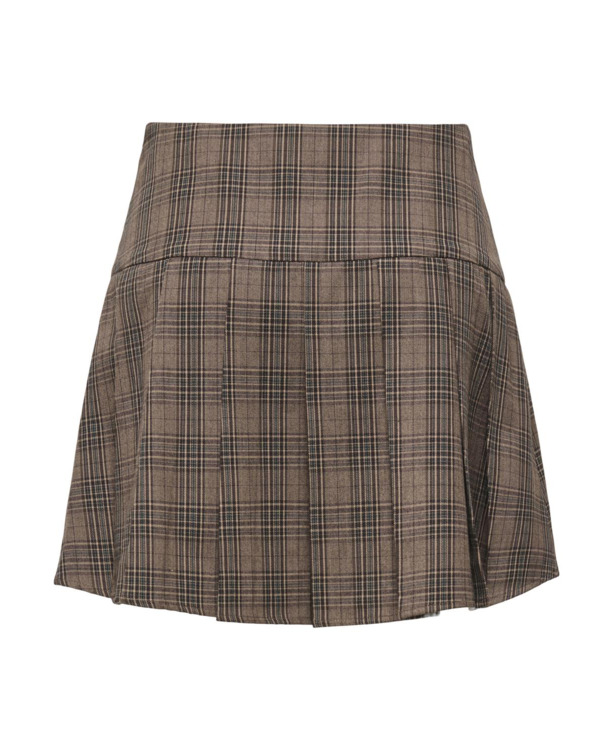 ONLTARY CHECK PLEAT SKIRT TLR