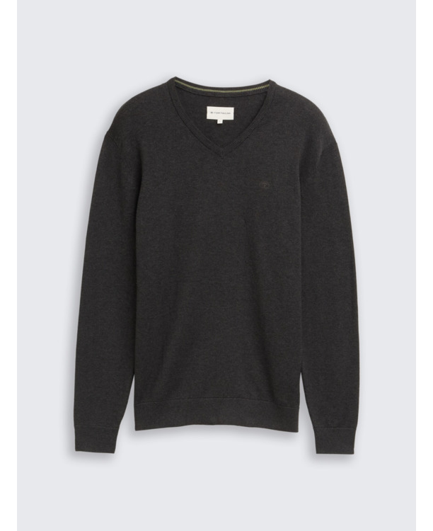 Gebereide trui met V-hals