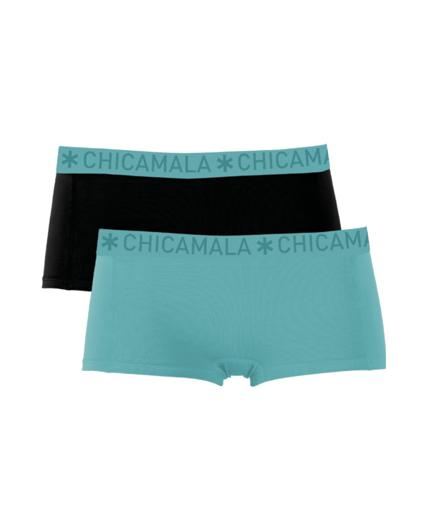 Meisjes 2-pack Boxer Shorts Effen Green/Black