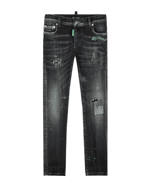 BLACK DISTRESSED GREEN MY