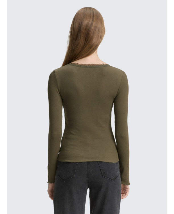 Shirt met lange randen en randen