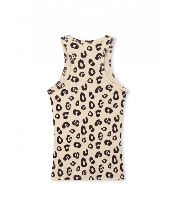 10DAYS Dames rib tanktop luipaard 100% biologisch katoen