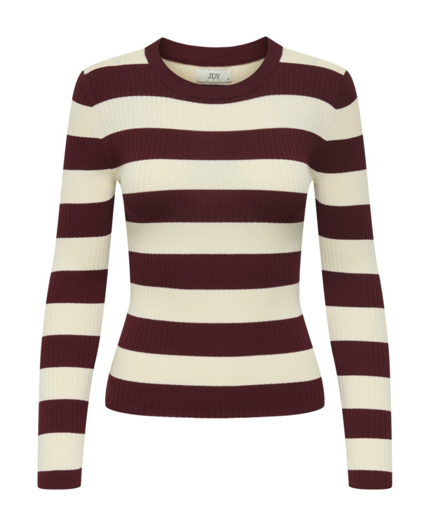 Rib Fit O-Neck Long Sleeves (L/S) Geribbelde viscose mix trui
