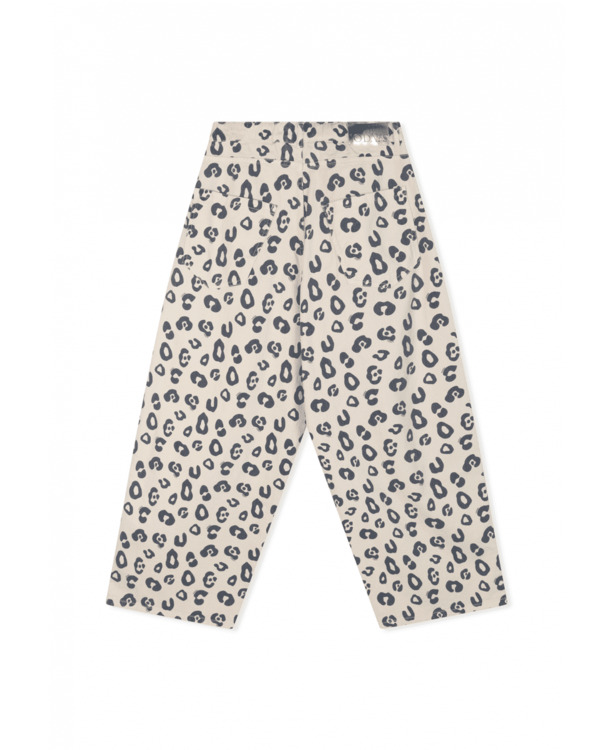 10DAYS Dames brede twill broek luipaard katoen