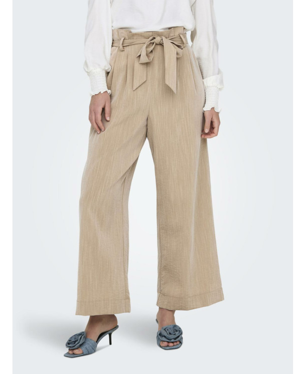 Flared Fit Paperbag broek met riem
