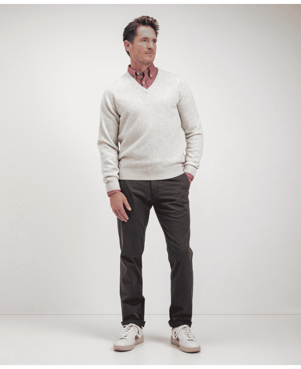 Lambswool V- neck Sweater