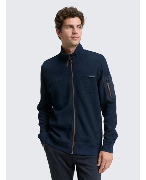 Sweatjack met textuur