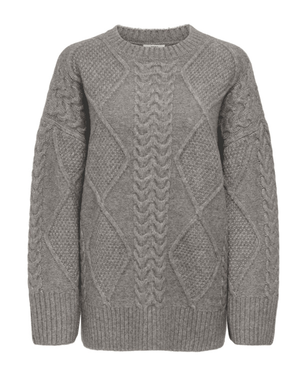 JDYSILJA L/S LONG CABLE PULLOV. KNT