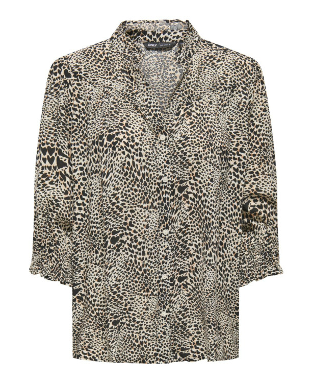 Regular Fit Shirt Collar 3/4 Sleeves (3/4) Vrouwelijk overhemd met normale pasvorm en 3/4 mouwen