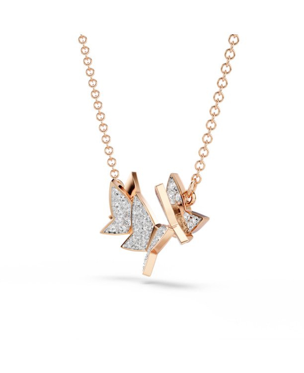 Idyllia Lilia Necklace Small Rose Gold shiny Crystal