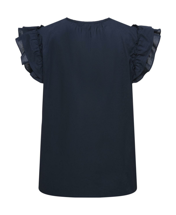 Regular Fit V-Neck Sleeveless (S/L) Top met V-hals en ruches voor dagelijks zon en zomerplezier