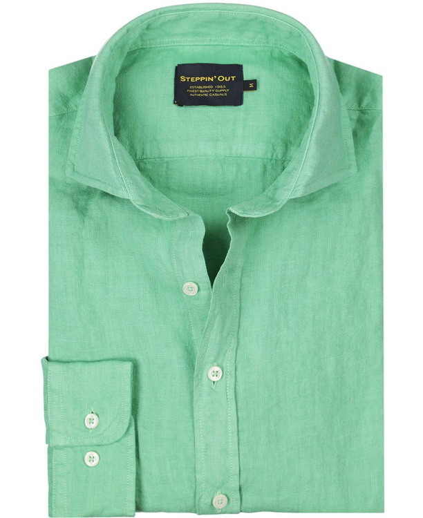 Steppin' Out Overhemd Linnen Mintgroen