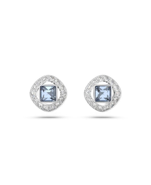Una Angelic Pierced Earrings Stud MFP Rhodium shiny Montana Crystal