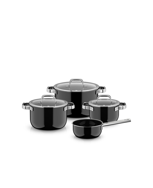 Fusiontec Mineral Pro 4-delige pannenset, Zwart