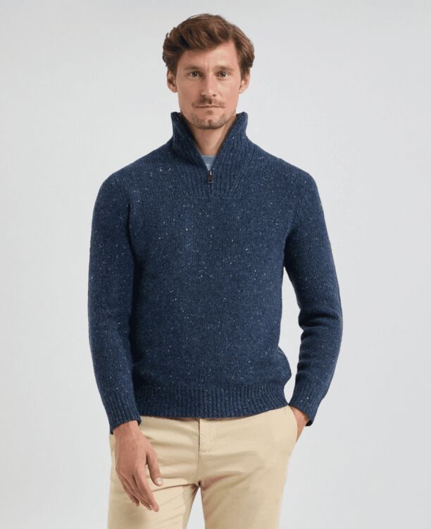 Zip Mock Fishermans Sweater