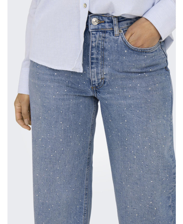 Wide Leg Fit Jeans met wijde pijpen en ritssluiting