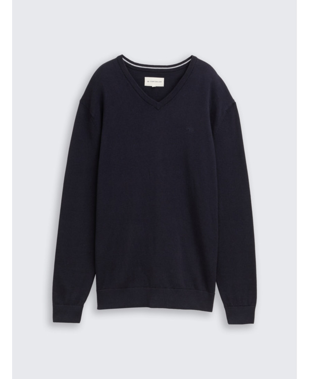 Gebereide trui met V-hals